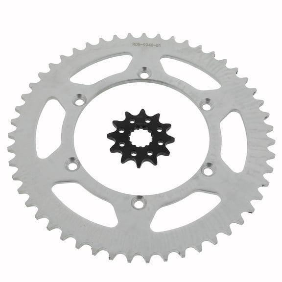 12 Tooth Front & 51 Tooth Rear Silver Sprocket fits 1999 - 2008 Kawasaki KX250