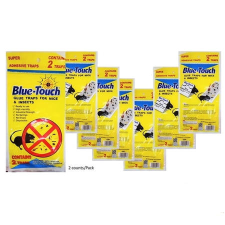 12 Traps 6 Pack Blue Touch Sticky Mouse Traps, Mouse Glue Board Professional