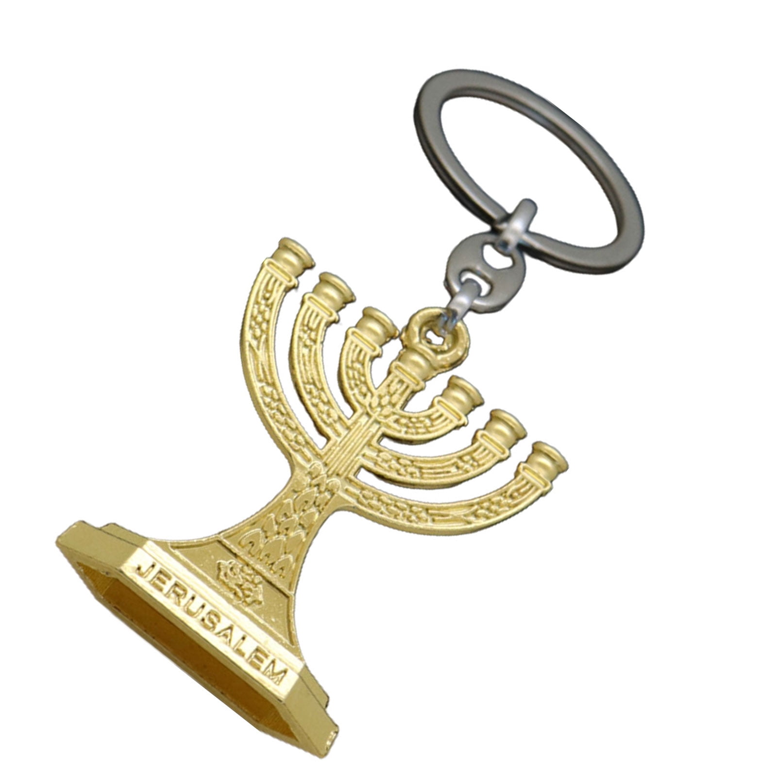 12 Tribes of Israel Menorah Jerusalem Temple 7 Branch Holder Keychain ...