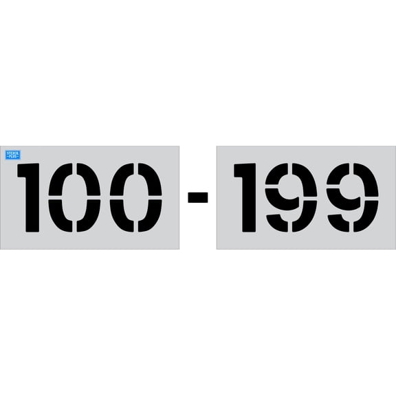 12" Triple Digit Number Kit 100-199 Parking Lot Pavement Marking Stencil Thickness: .060