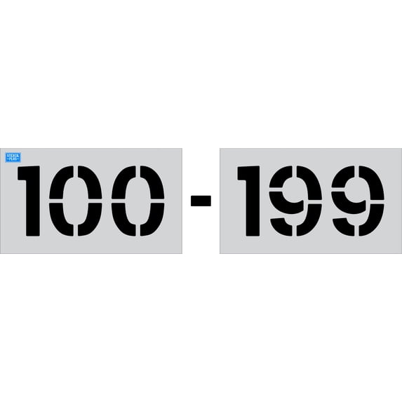 12" Triple Digit Number Kit 100-199 Parking Lot Pavement Marking Stencil Thickness: .100