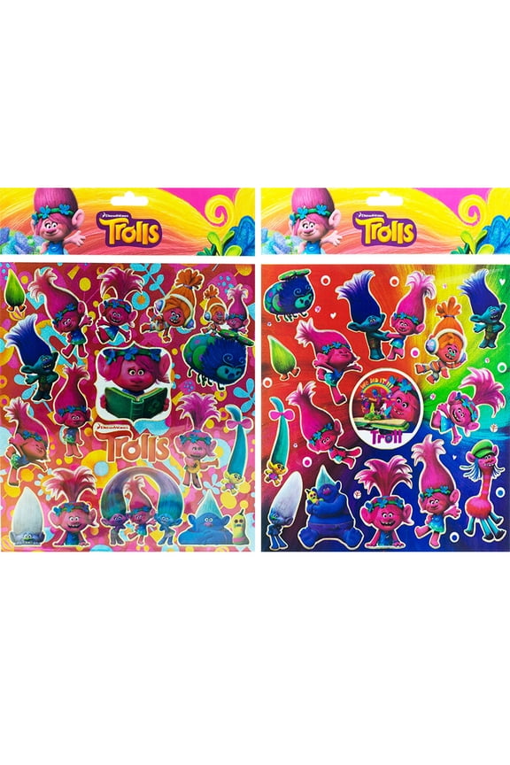 12 Trolls Big Size Stickers