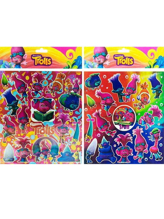 12 Trolls Big Size Stickers