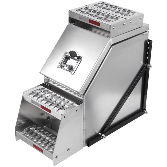 12" Truck Step Box, Heavy Duty Aluminum Side Mount Semi Truck Tool Box with T-Handle Lock & Keys for Semi Trucks, Flatbed Trailers