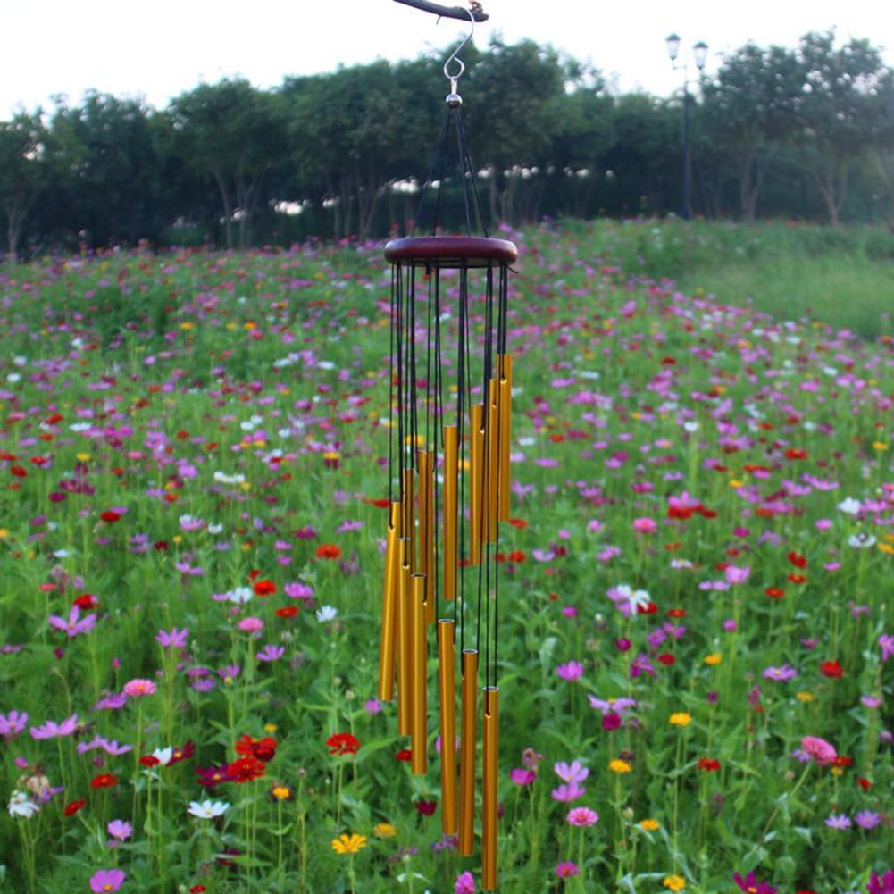 12 Tubes Wind Chimes Aluminum Tube + Pine Metal Pipe Wind Chimes Bells