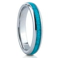 thumbnail image 1 of 12 Turquoise Wedding Ring,Silver Tungsten Ring,Ladies Tungsten Ring,Tungsten Carbide Ring,Silver Tungsten, 1 of 4