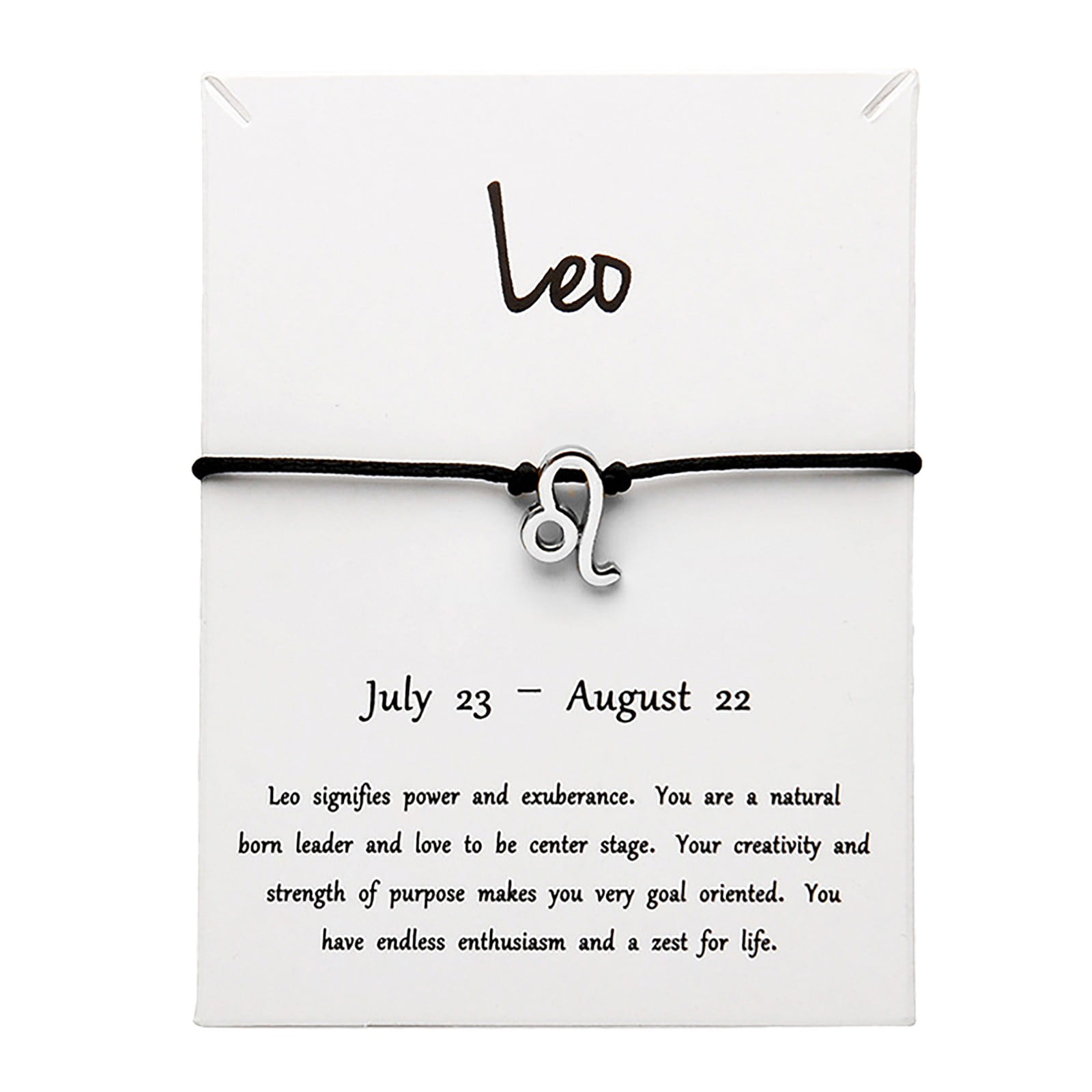 12 Twelve Constellations Bracelet Constellation Card Adjustable Black