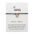 12 Twelve Constellations Bracelet Constellation Card Adjustable Black