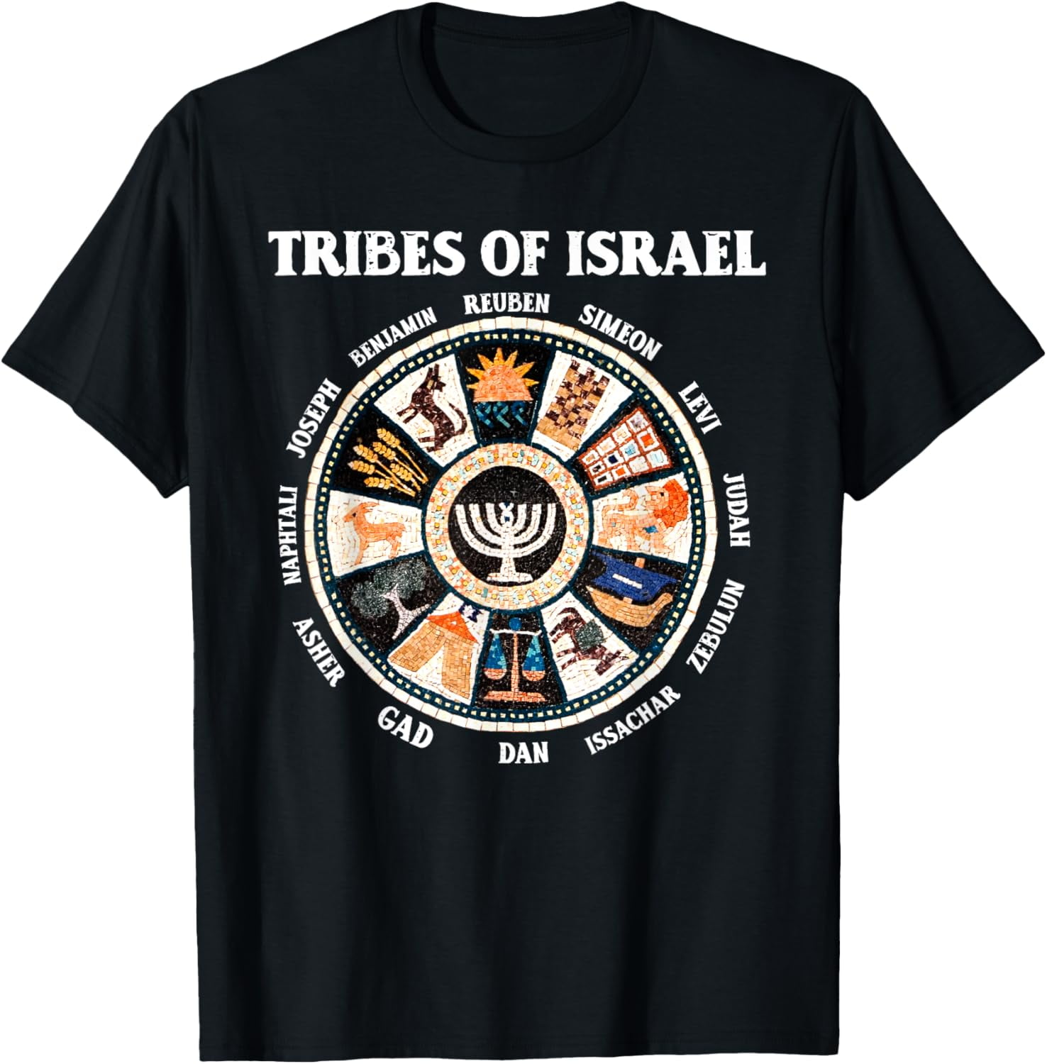 12 Twelve Tribes of Israel Hebrew Israelite Judah Jerusalem TShirt
