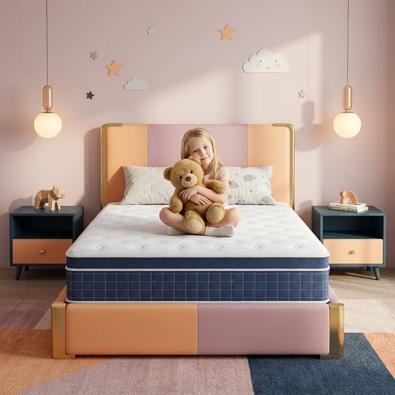 12" Twin Hybrid Mattress in a Box, Memory Foam and Pocket Springs, Medium Firm, Deep Sleep, Breathable, Back and Shoulder Pain Relief, Motion Isolation