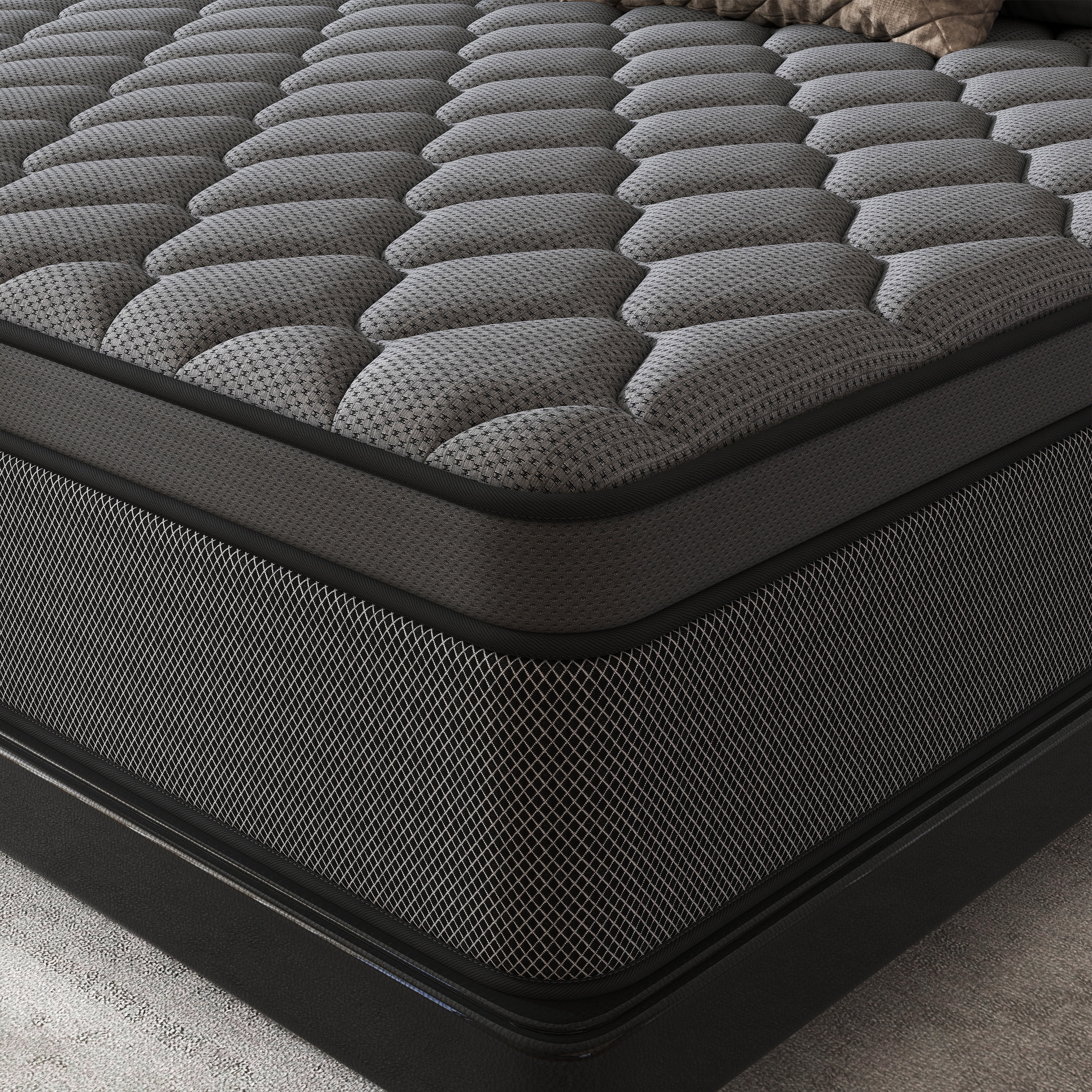 12" Twin Hybrid Mattress CertiPUR-US Certified Memory Foam Pocket Spring Mattress Medium Firm in a Box