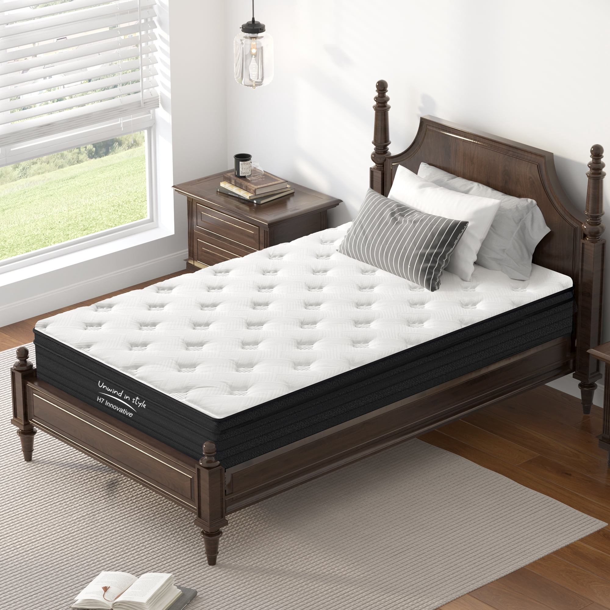 12" Twin Mattress,Medium Firm Memory Foam Hybrid Mattress,Individual Pocket