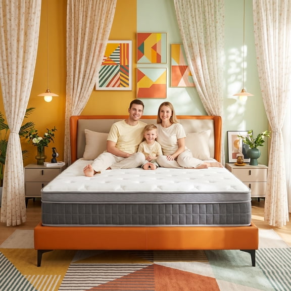 12" King Medium Firm Hybrid Mattress, Balanced Support with Motion-Free and Airflow Design