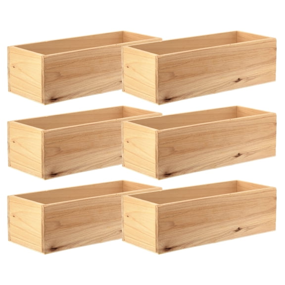12â€ Unfinished Wooden Box by Make Market - Ready-To-Decorate Wood Box for Trinkets - Coins - Jewelry - Valuables - Bulk 6 Pack