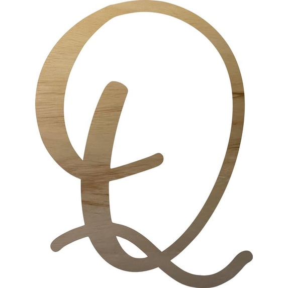 12'' Unfinished Wooden Letter, Wall Hanging Craft Letter Q, Paintable DIY