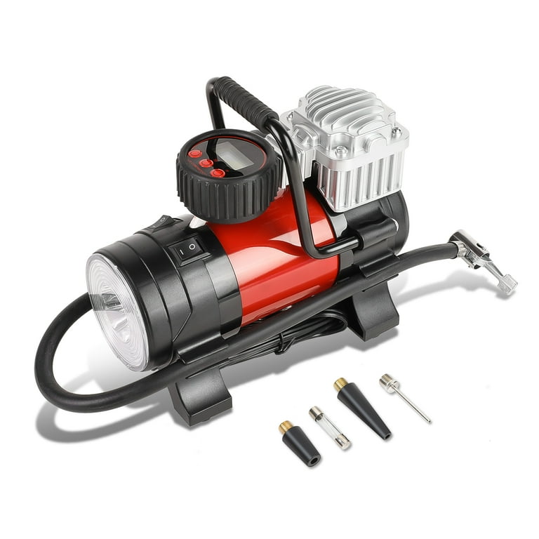 12v air compressor cigarette lighter 12 V 125 PSI LED Flash Light Air Pump Portable Air Compressor Inflator for Cars, Bikes and Balls