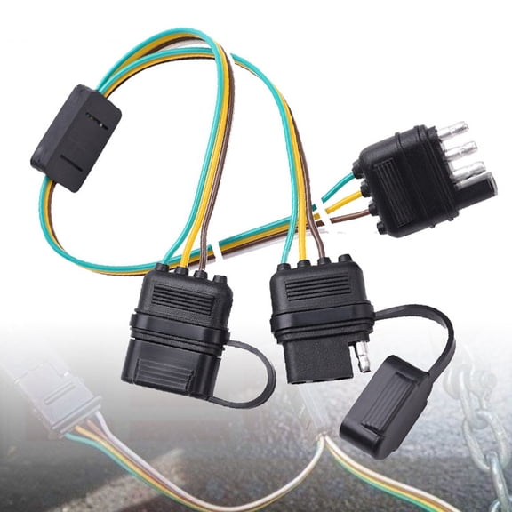 12 V Trailer Splitter Harness Adapter Y-splitter for Tailgate Light Bars Rear Camera 1*4pin Male & 2*4pin Female Connector TAPDRA Spare Part