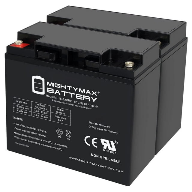 12 VOLT 18 AH SLA BATTERY WITH REVERSE POLARITY Pack of 2