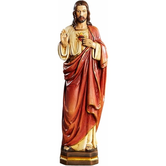 Autom Val Gardena Sacred Heart Statue, 12"