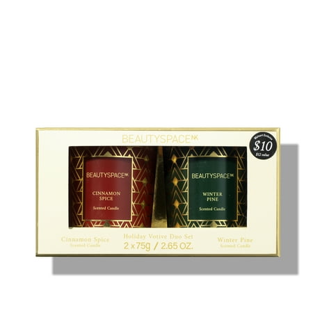 ($12 Value) BeautySpaceNK Holiday Votive Candle Duo Set, Limited Edition
