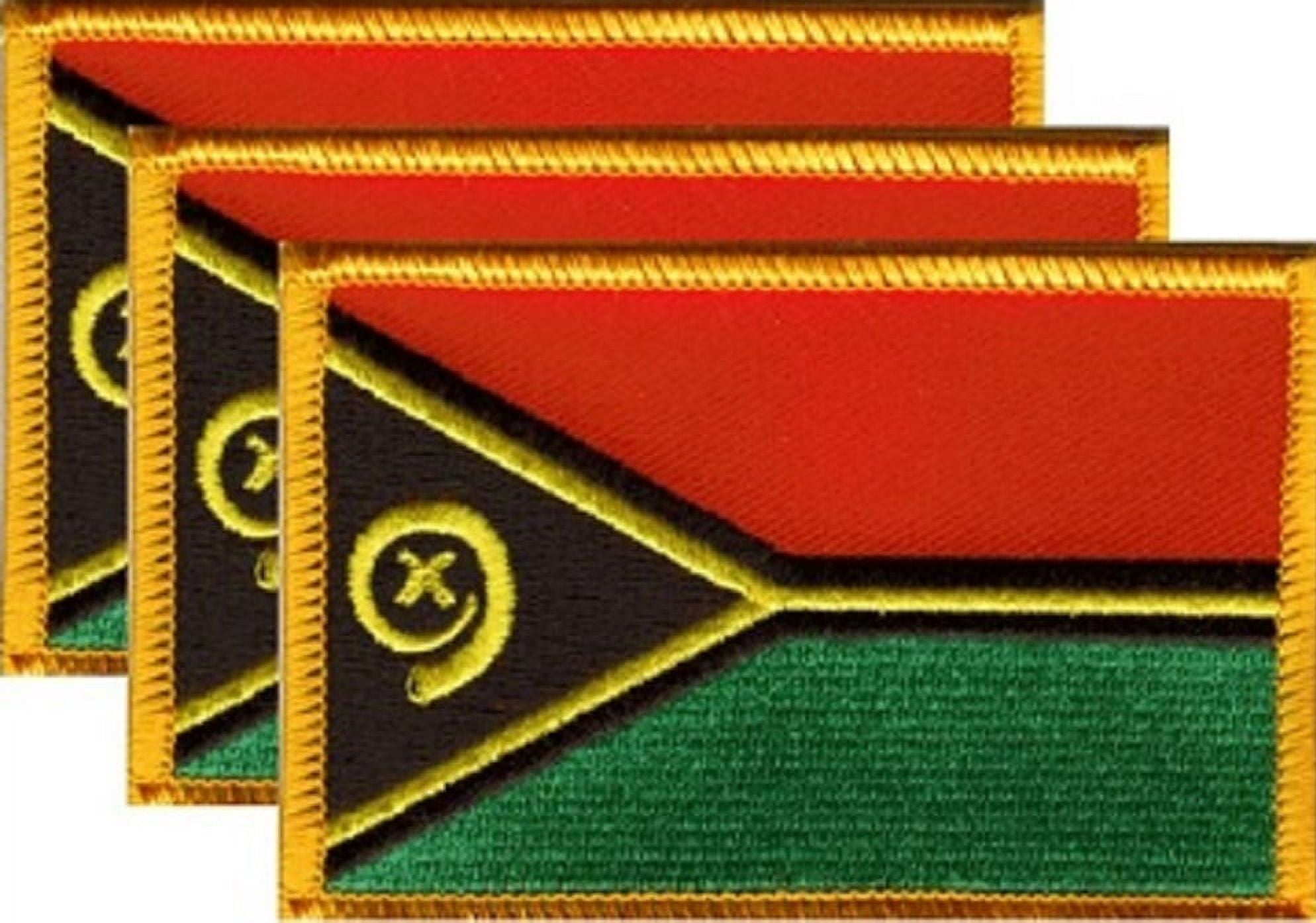 12 Vanuatu Flag Patches, Embroidered Iron On or Sew On, Measures 3.50" x 2.25"