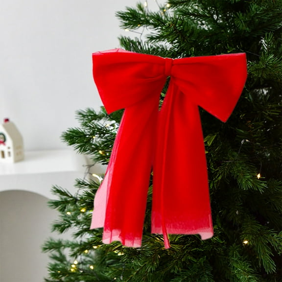 12" Velvet Christmas Bow - Premium Tree Topper & Wedding Decor (Wrinkle-Free Holiday Ribbon with Hidden Wire)