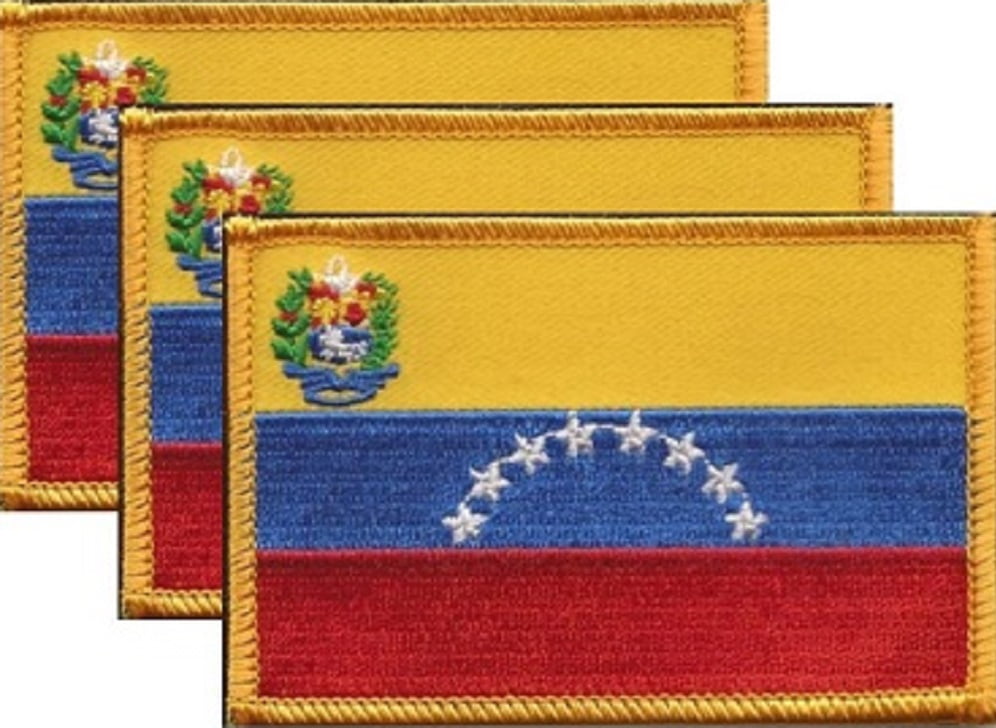 12 Venezuela Flag Patches, Embroidered Iron On or Sew On, Measures 3.50" x 2.25"