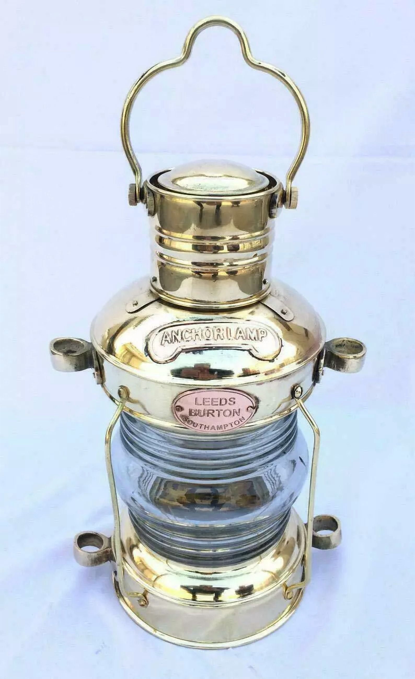 12" Vintage Brass Anchor Oil Lamp Collectible Nautical Maritime Ship Lantern Oil lamp Boat Light