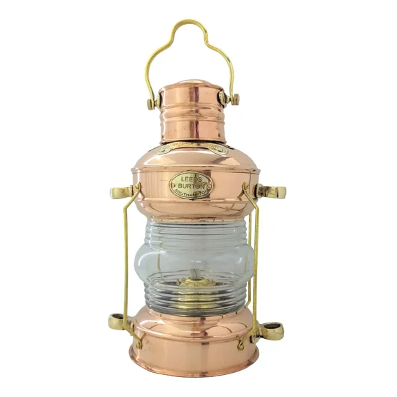 12" Vintage Brass Copper Anchor Oil Lamp Collectible Nautical Maritime Ship Lantern Oil lamp Boat Light