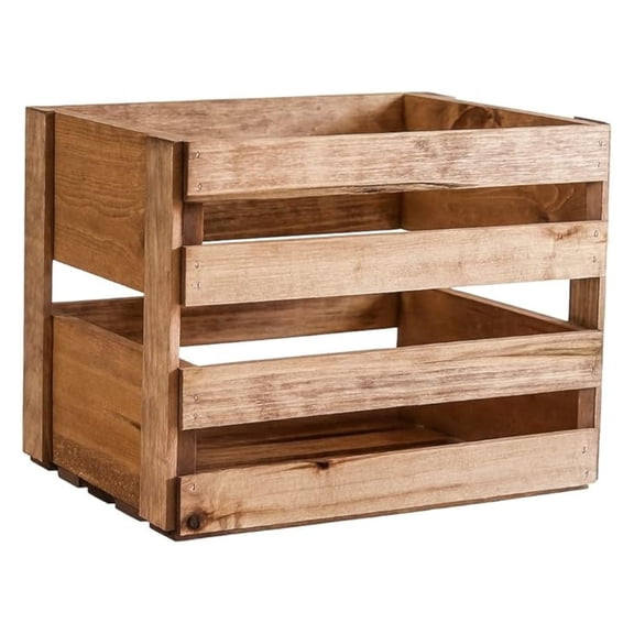 12" Vinyl LP Wooden Crate for Records, Solid Wood Record Album Storage Box,