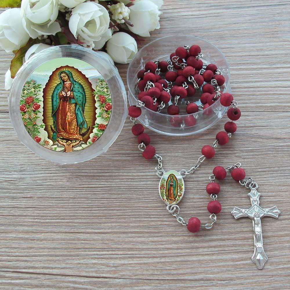 12 Virgen De Guadalupe Scented Red Rosary Recuerdos de Bautizo Primera ...