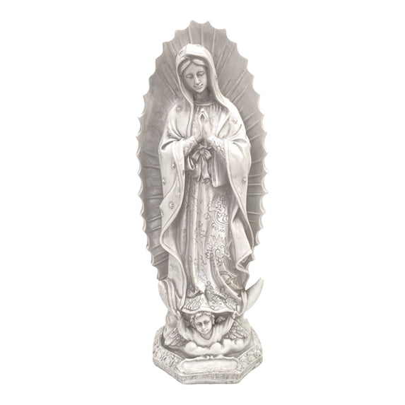 12" of Guadalupe Statue - Beautiful Resin Mary Figurine, Authentic Mexican Catholic Saint Statue for Home, Office & Religious Decor