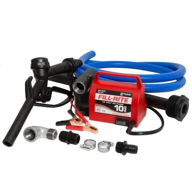 12Volt 1/5 HP 10 GPM Portable Fuel Transfer Utility Pump with 8 ft