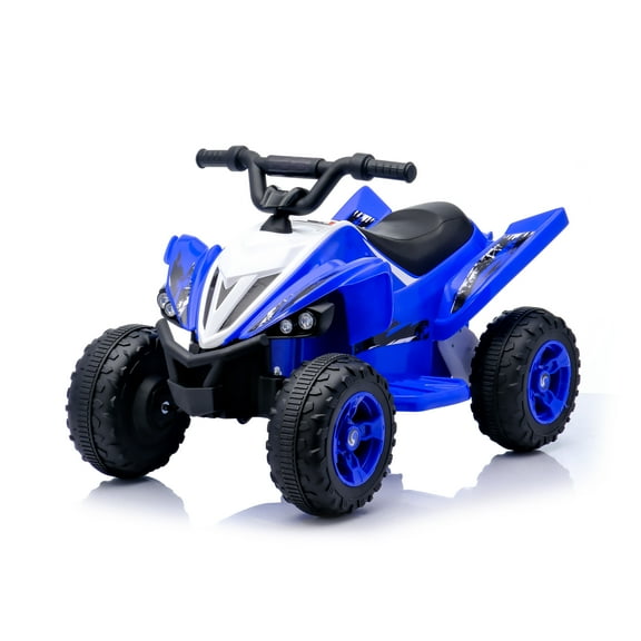 12 Volt 1 Seater All-Terrain Electric Ride On ATV Car Vehicles With Music Player, LED Headlight, Birthday Gift For Ages 3-6, Blue