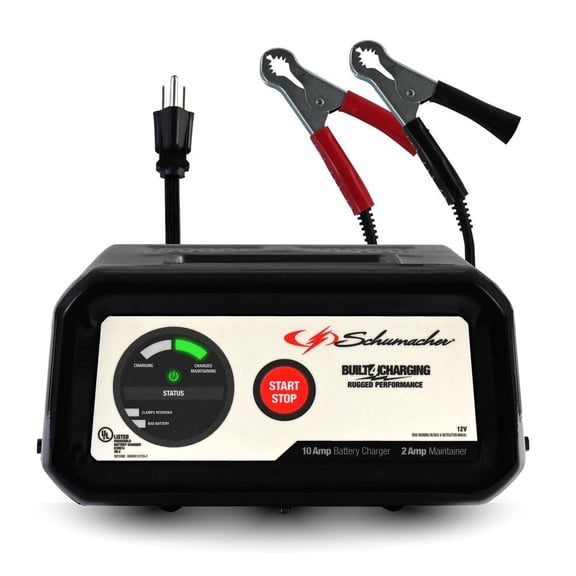 12-Volt 10A 3-in-1 Car Battery Charger and Maintainer, For Power Sport, Automotive, and Marine Batteries