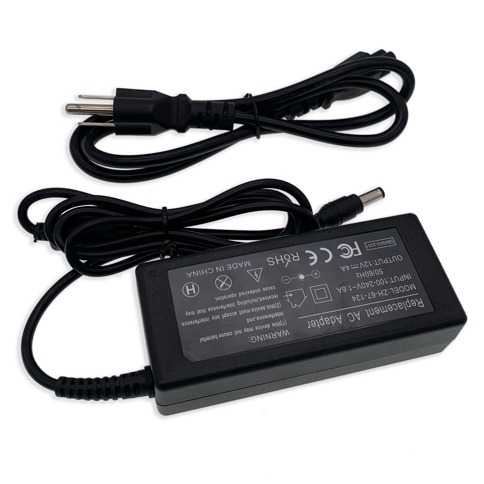 12 Volt 4 Amp (12V 4A) 48W AC Adapter Charger Power Supply
