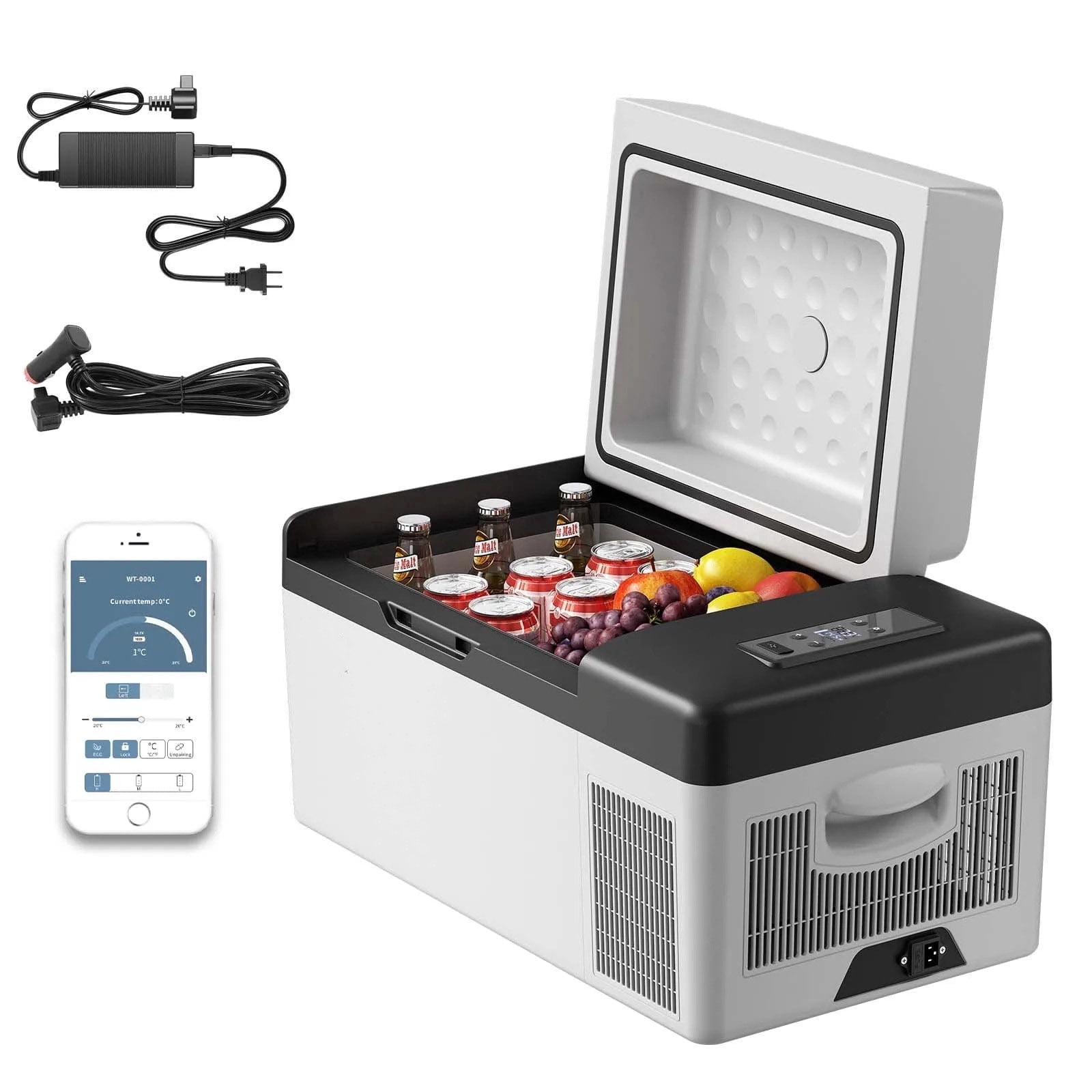 12 Volt Car Refrigerator 21 Quart(20L) Mini Fridge Portable Freezer Compressor Cooler for Truck Van RV Camper SUV Travel Camping Road Trips Tailgating -4℉~68℉