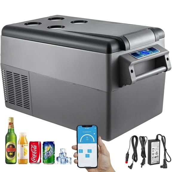 12 Volt Car Refrigerator 37 Quart(35L) Mini Fridge Portable Freezer Compressor Cooler for Truck Van RV Camper SUV Travel Camping Road Trips Tailgating -4℉~68℉