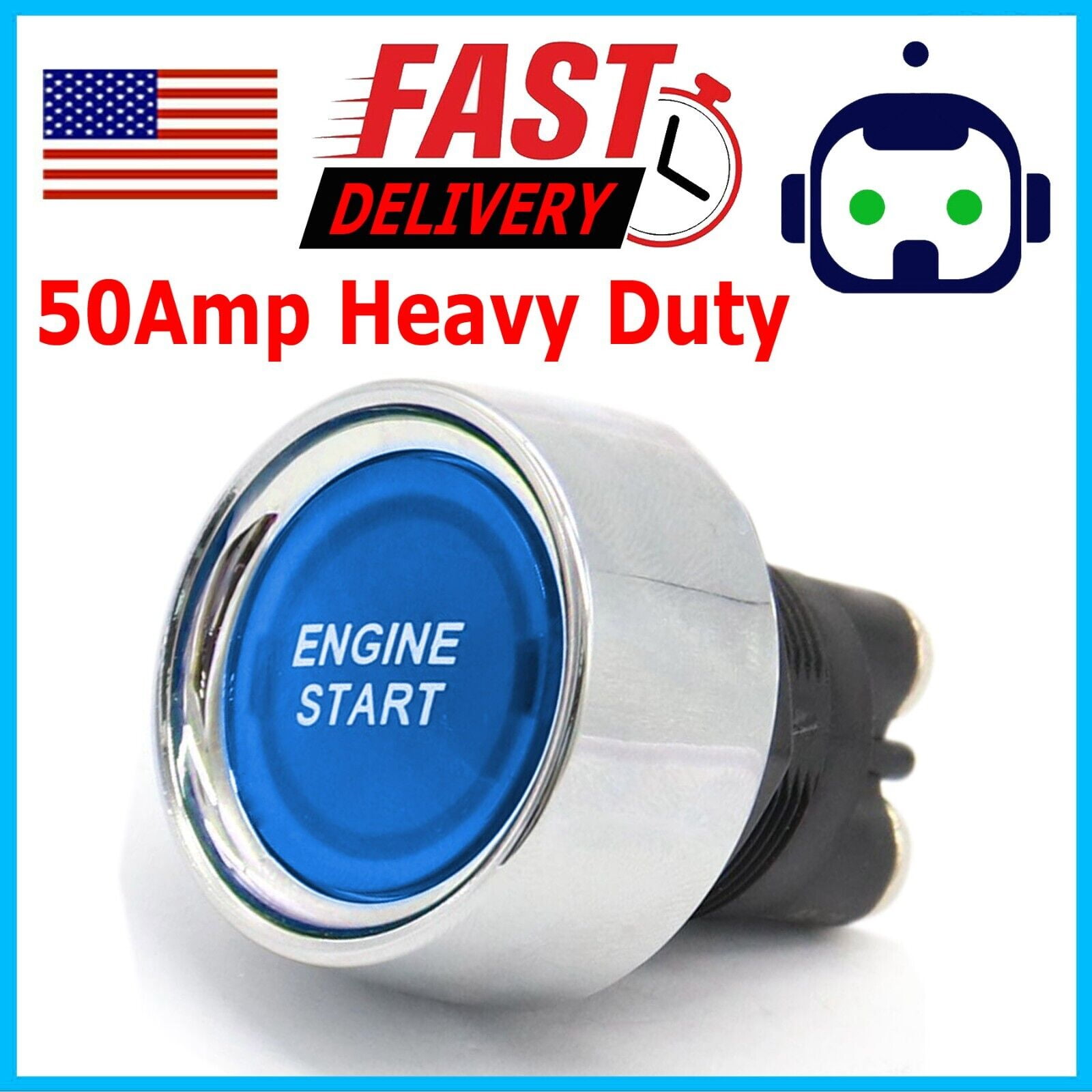 12 Volt DC LED Light HeavyDuty Momentary PushButton Starter Switch