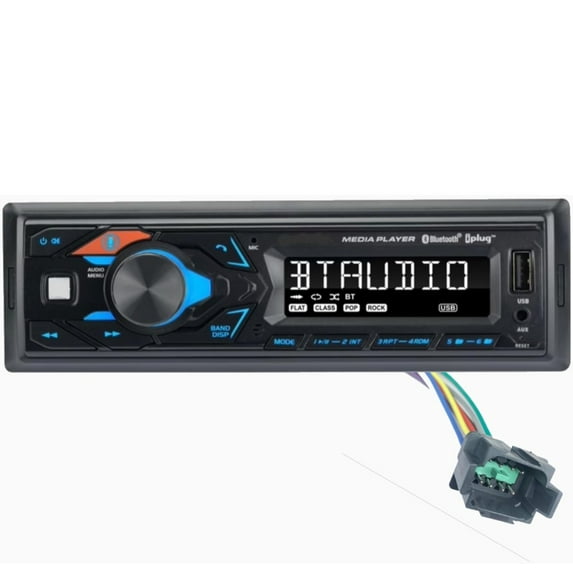EPD Black 12 Volt Plug and Play Radio for Caterpillar Excavator Dozer Loader with AM/FM, Bluetooth, AUX