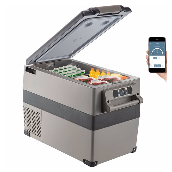 12 Volt Refrigerator 48 Quart Portable Fridge Freezer, App Control Car Refrigerator with AC/DC Power, -4 to 68F, for Travel, Camping, Truck & Home - Black