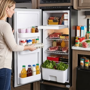 12 Volt Refrigerator, 93L(3.28cu.ft) RV Fridge Freezer, Travel Compressor Cooler for Truck, RV, Camping