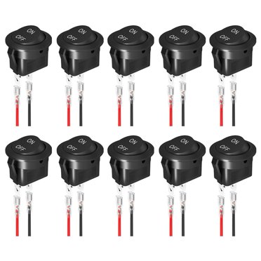 20-Pack 12V LED Rocker Switches – Round ON/OFF SPST – 5 Red, 5 Green, 5 Blue, 5 Yellow – For Car/Boat