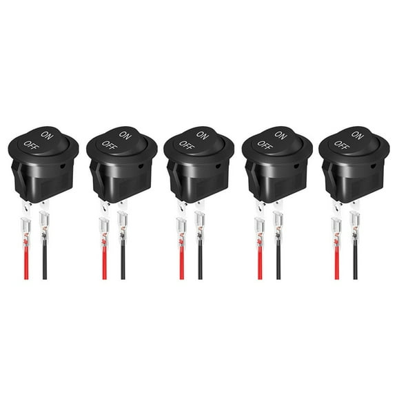 12 Volt Rocker DC Switch,Round for Toggle Switch,2 Pin SPST Switch Button with Wires