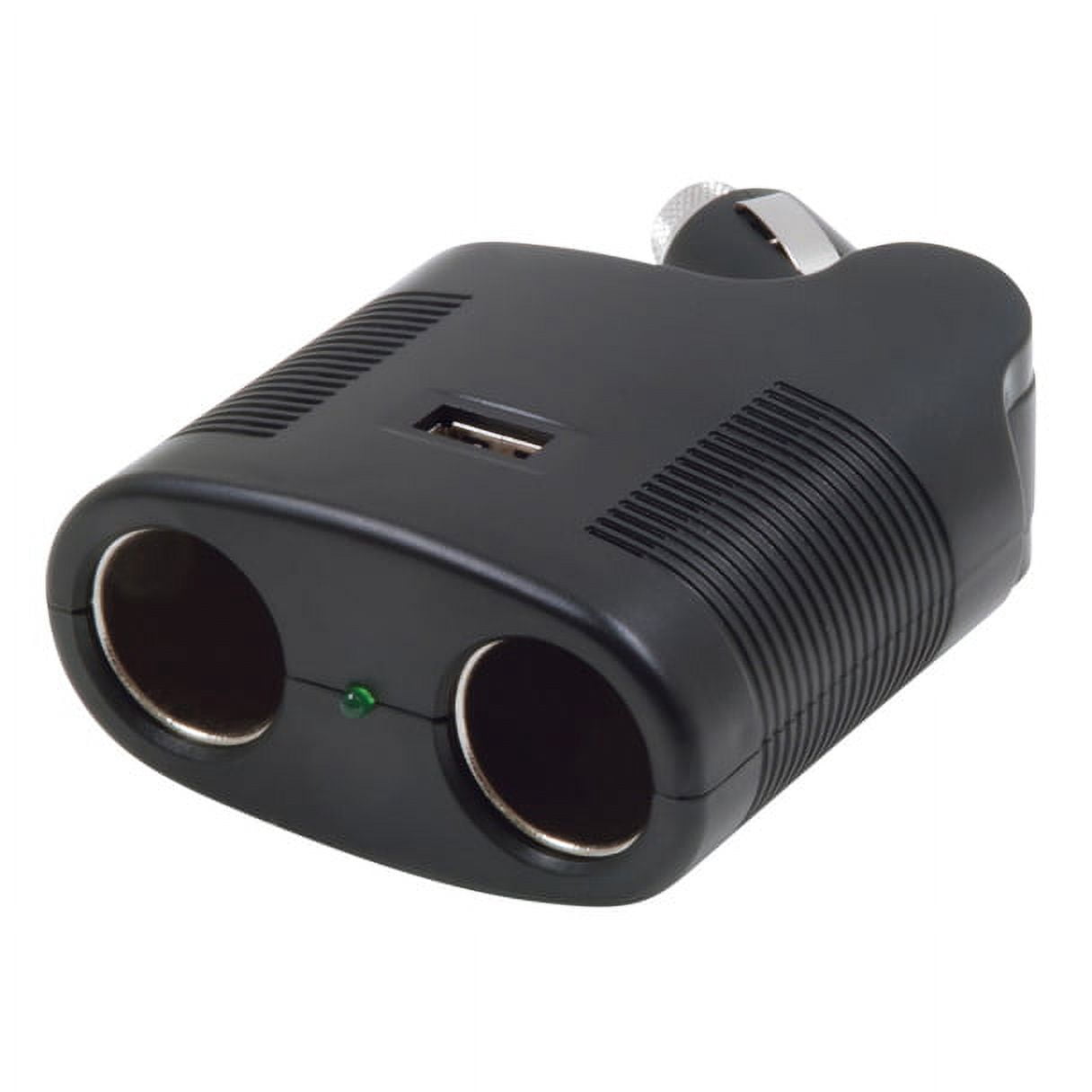 12 Volt Swivel Plug Adapter With Dual 12V Sockets And USB Port ...