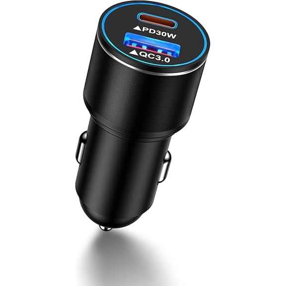 12 Volt USB Outlet, 30w+18w Dual Port USB C Car Charger, Super Fast Charging Cigarette Lighter Adapter Usbc Cargador Carro Auto Plug Phone Car Charger for Android Samsung Galaxy, Google, Apple iPhone