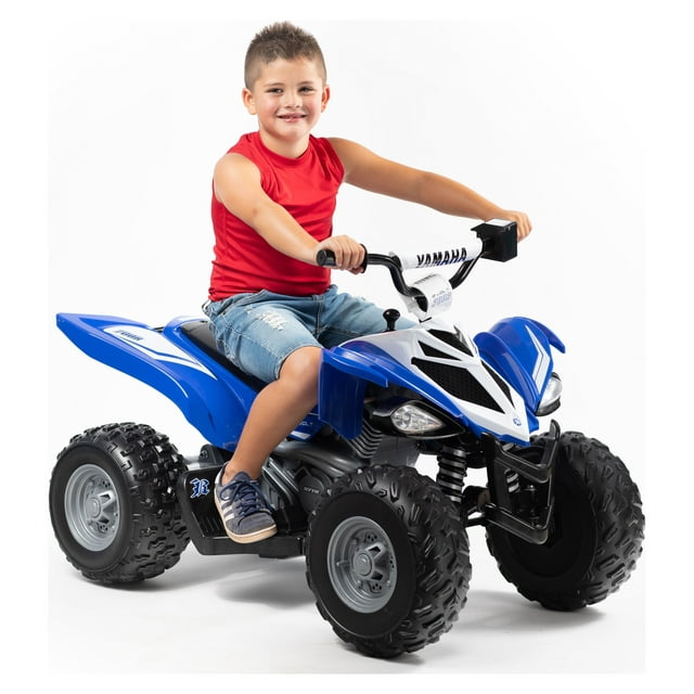 12 Volt Yamaha Raptor ATV Battery Powered Ride-on - Blue and White ...