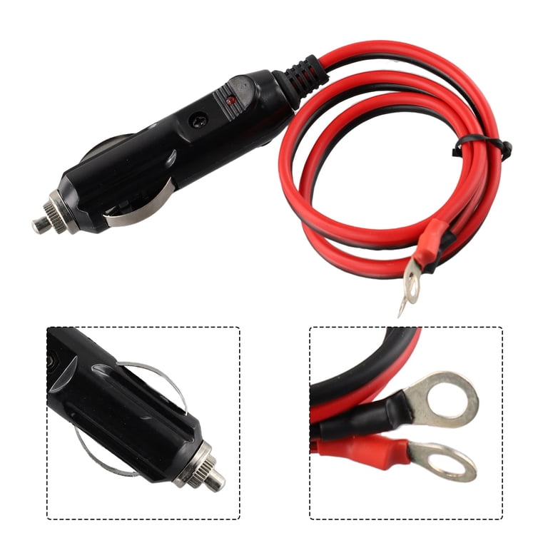 12 Volts Heavy Duty 15A Male Plug Cigarette Lighter Adapter Power Supply  Cord