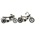 thumbnail image 1 of 12"W, 7"H Brown Metal Motorcycle Sculpture, by DecMode (2 Count), 1 of 10