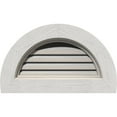 thumbnail image 1 of 12"W x 06"H Half Round Gable Vent (17"W x 11"H Frame Size): Primed, Functional, Rough Sawn Western Red Cedar Gable Vent w/ Brick Mould Face Frame, 1 of 12